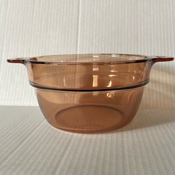 Corning Ware Vision Double Boiler Insert Amber Brown Glass Bowl V-20-B France - Picture 6 of 8